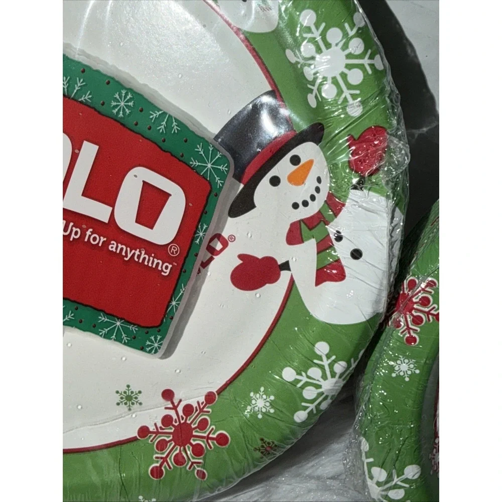 Solo Christmas Paper Plates Snowman New In Package Lot of 2 RARE HTF